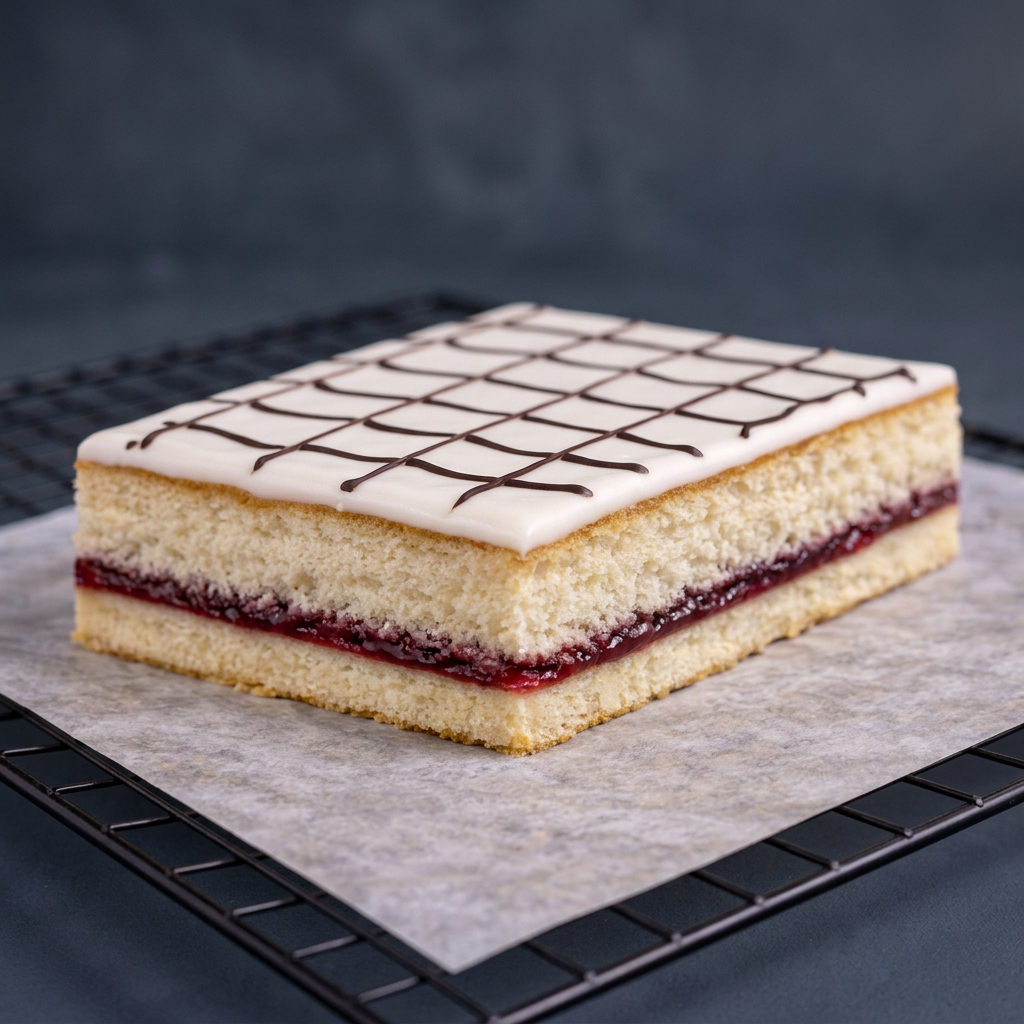 Bakewell traybake slices