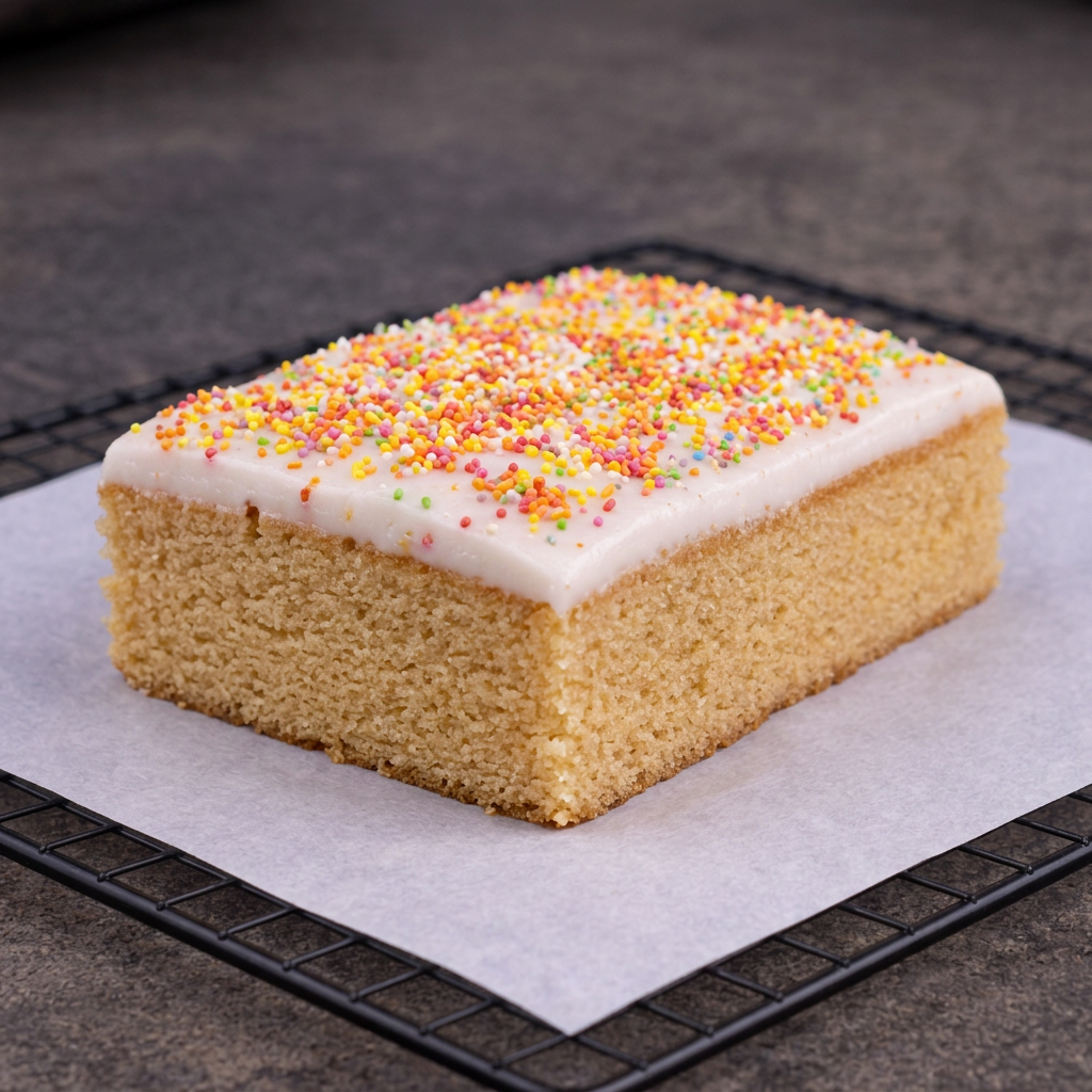 Old School Sponge traybake slices